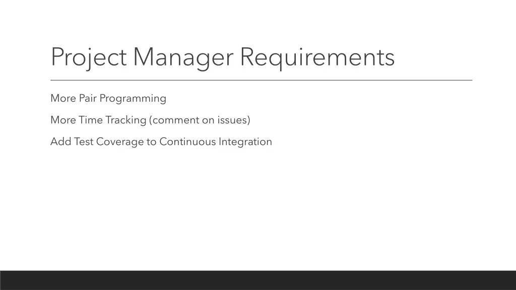 project manager requirements