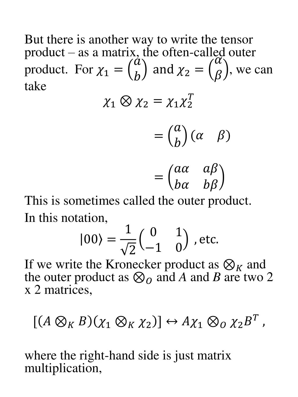 but there is another way to write the tensor