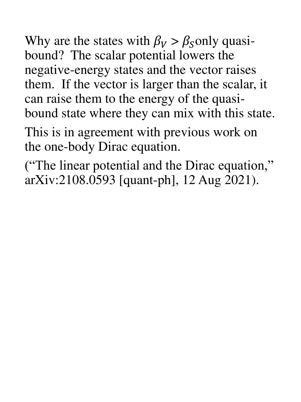why are the states with only quasi bound