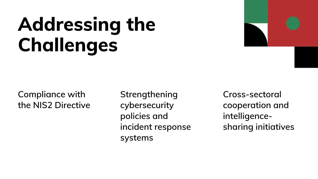 addressing the challenges
