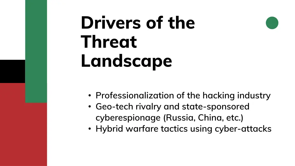 drivers of the threat landscape