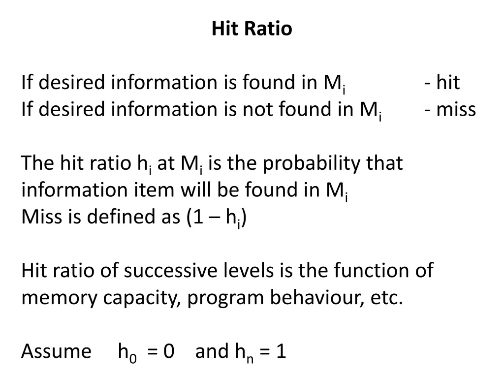 hit ratio