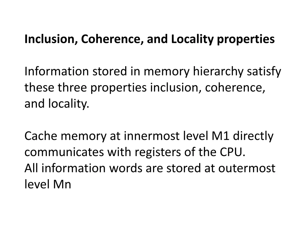 inclusion coherence and locality properties