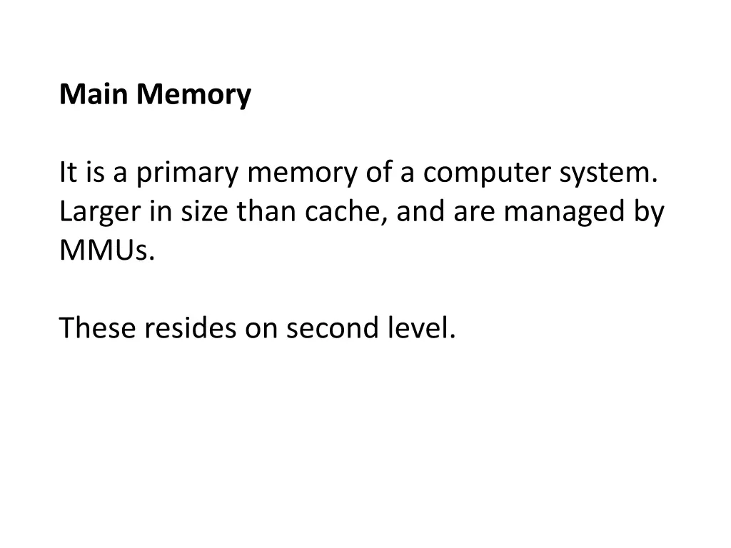 main memory