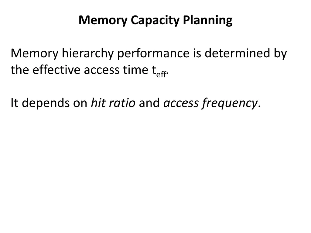 memory capacity planning