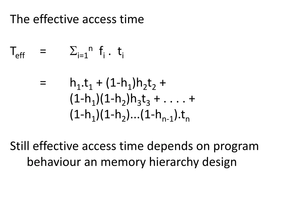 the effective access time