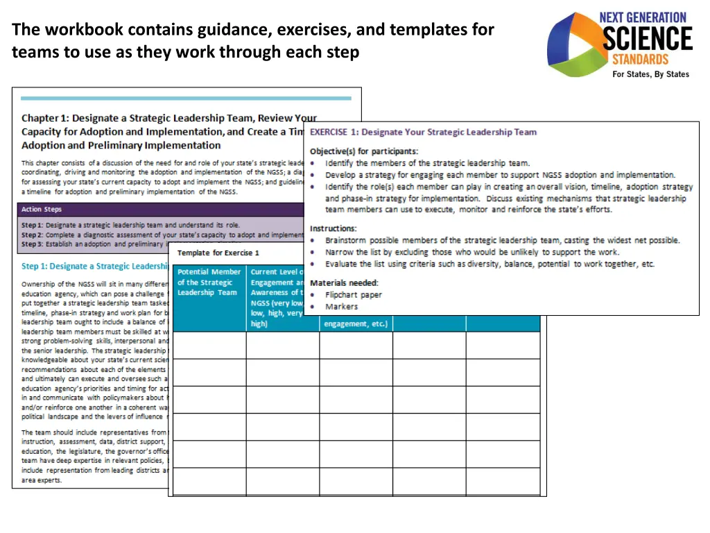 the workbook contains guidance exercises