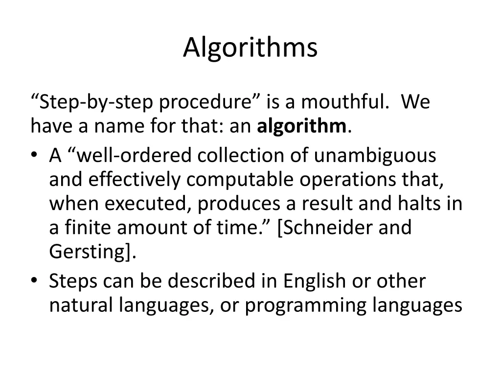 algorithms
