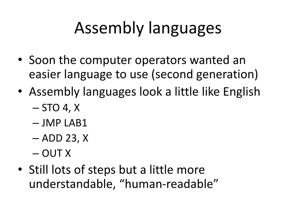 assembly languages