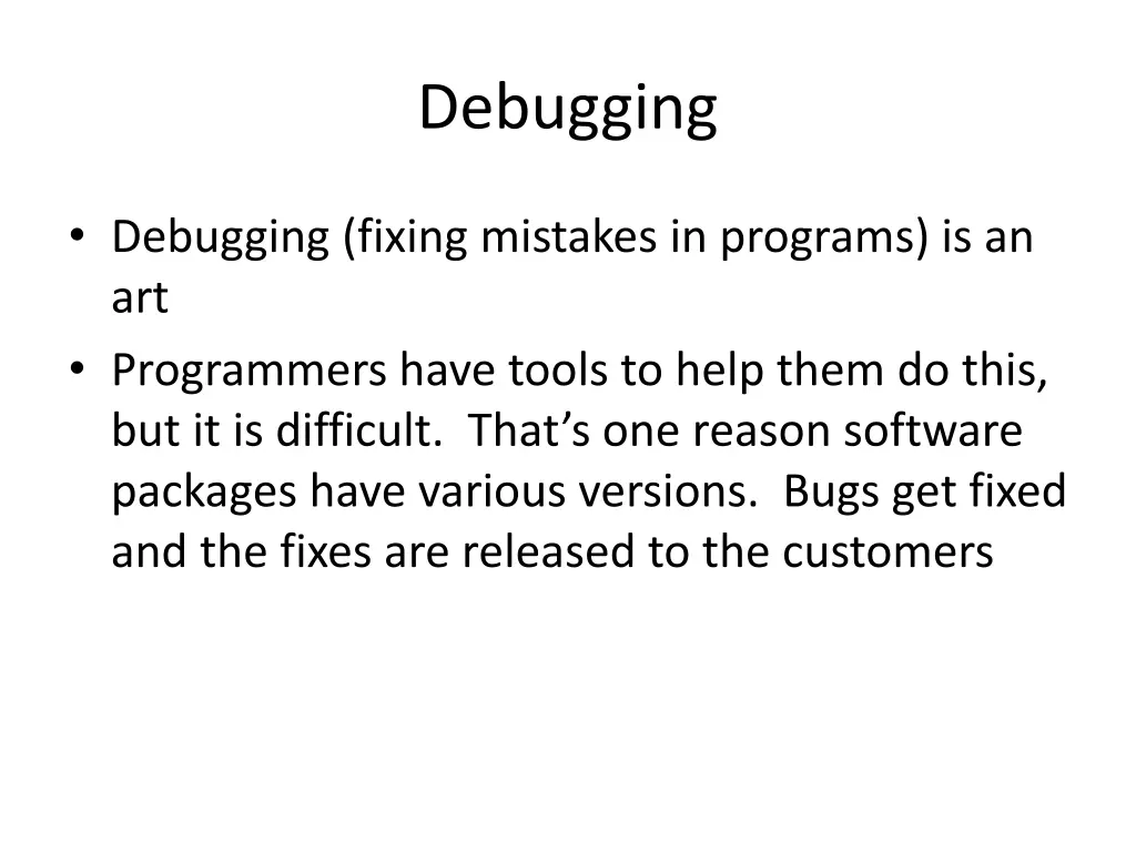 debugging