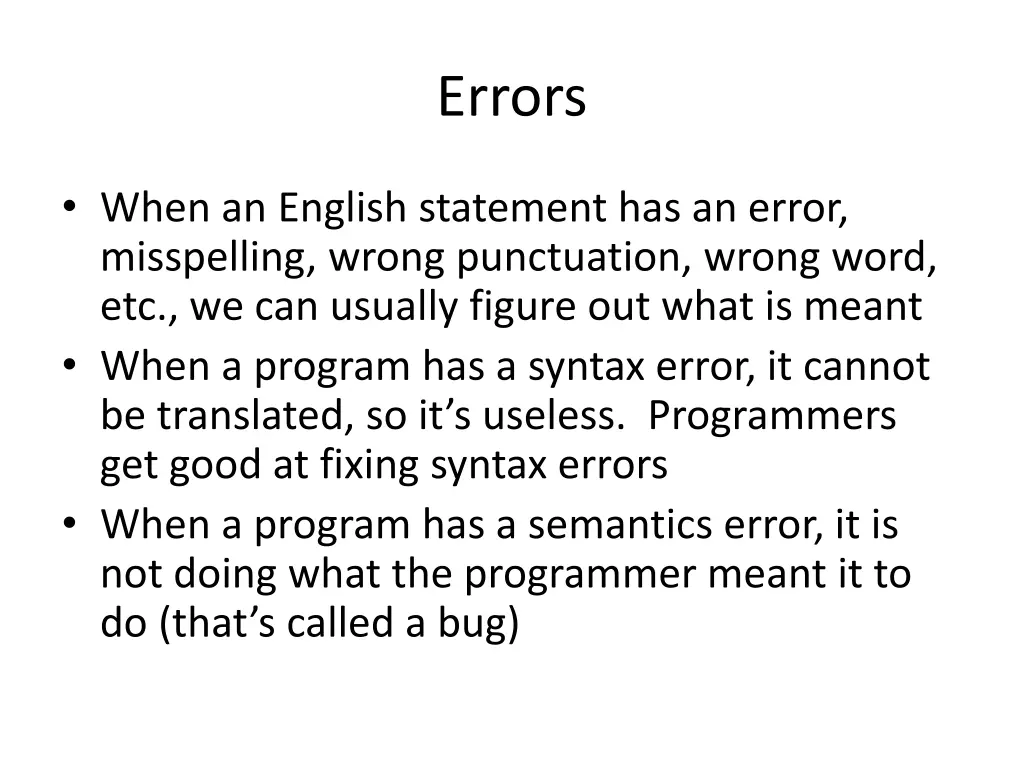 errors