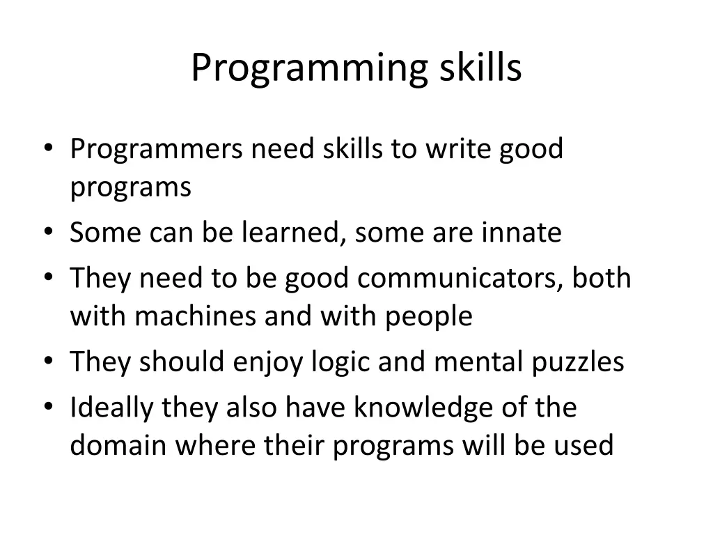 programming skills
