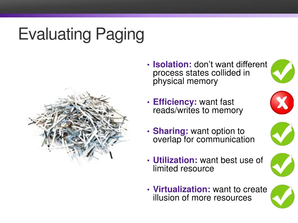 evaluating paging