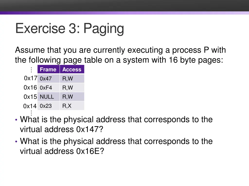 exercise 3 paging