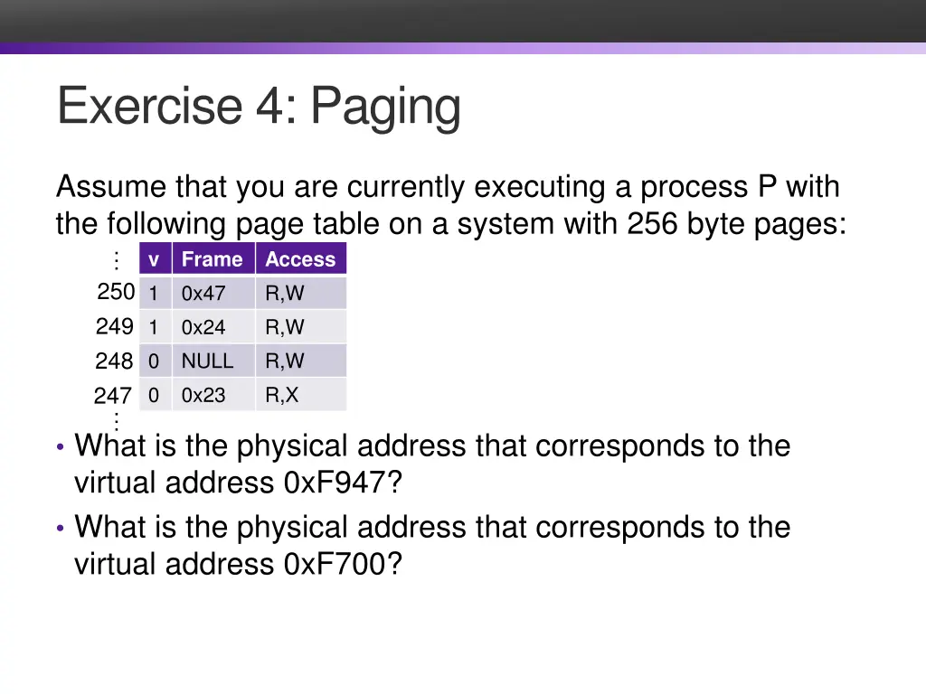 exercise 4 paging
