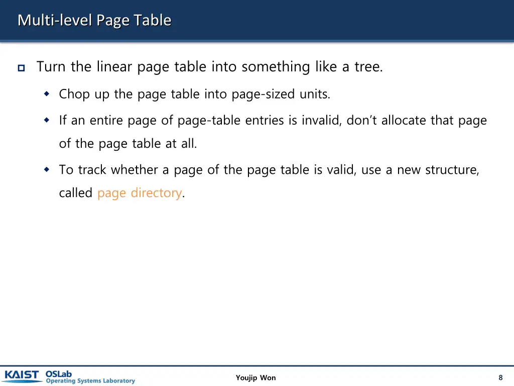 multi level page table