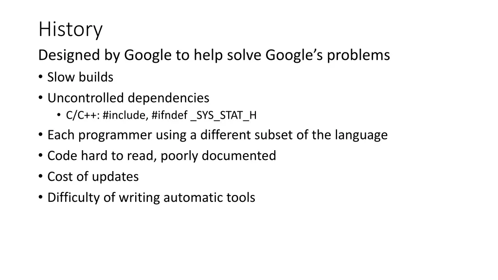 history designed by google to help solve google