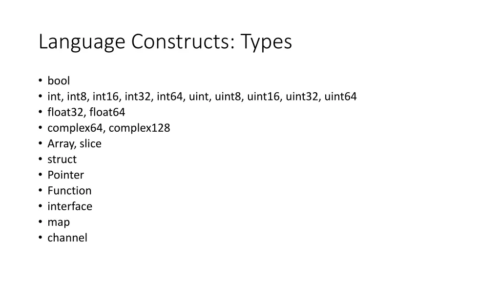 language constructs types