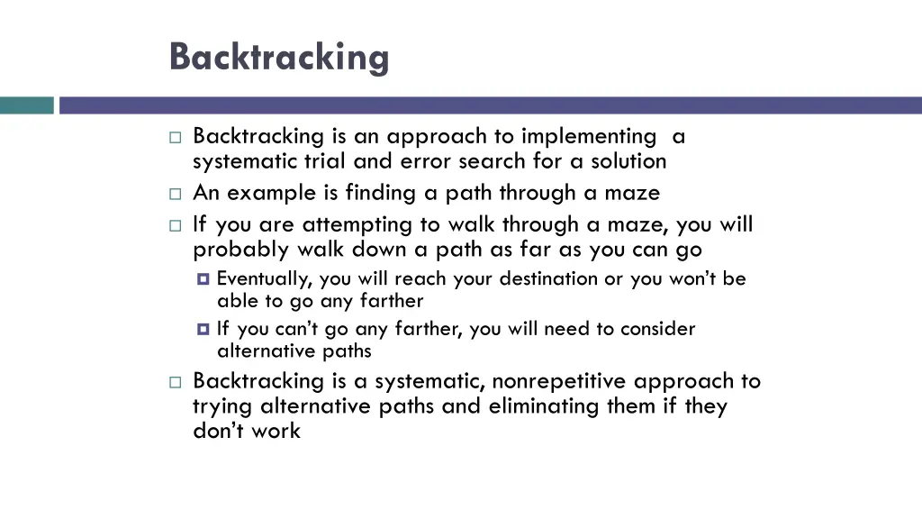 backtracking 1
