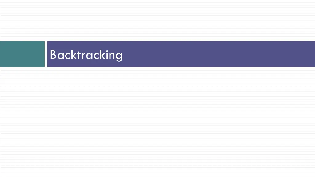 backtracking