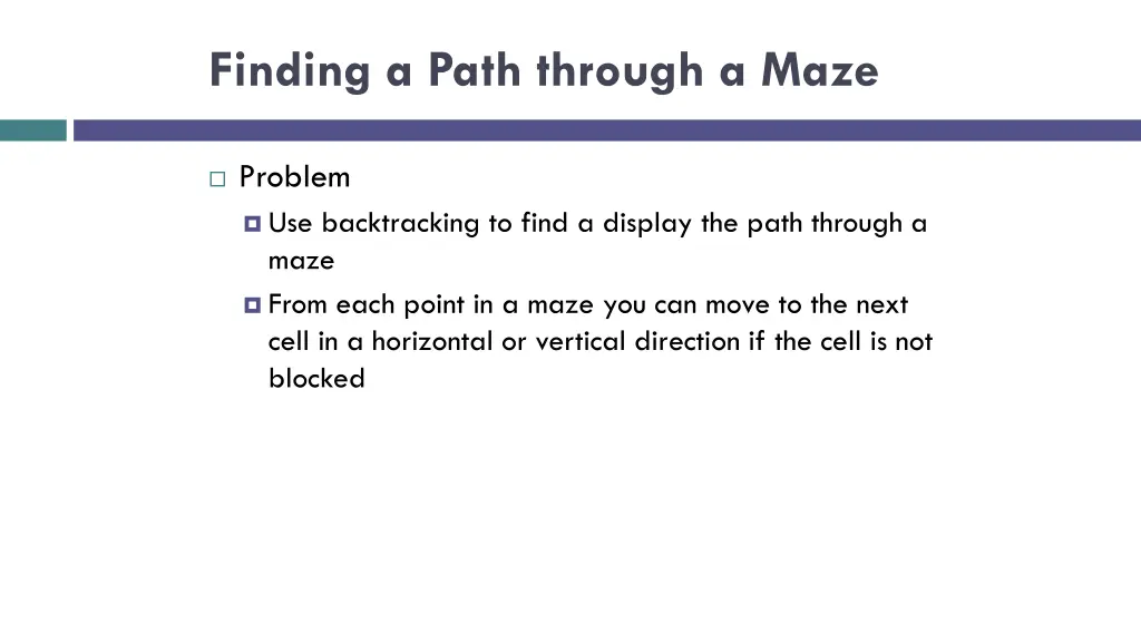 finding a path through a maze