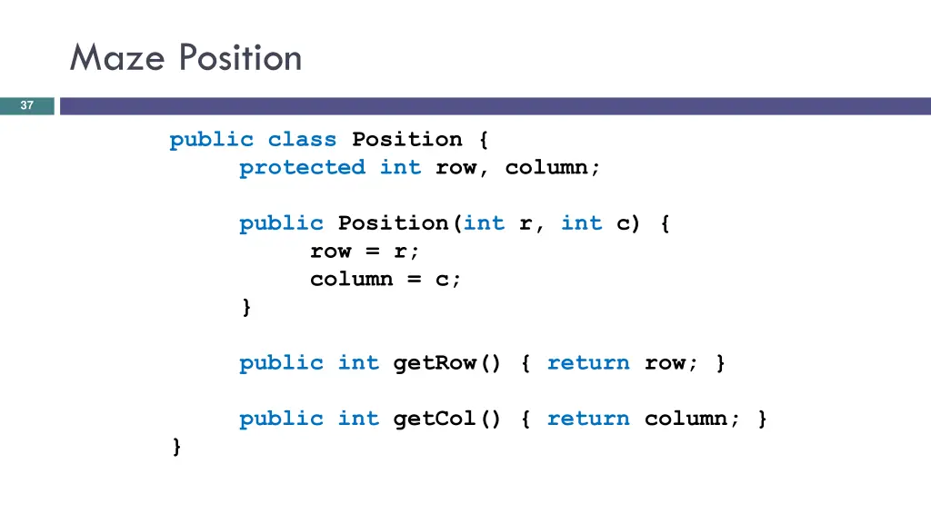 maze position