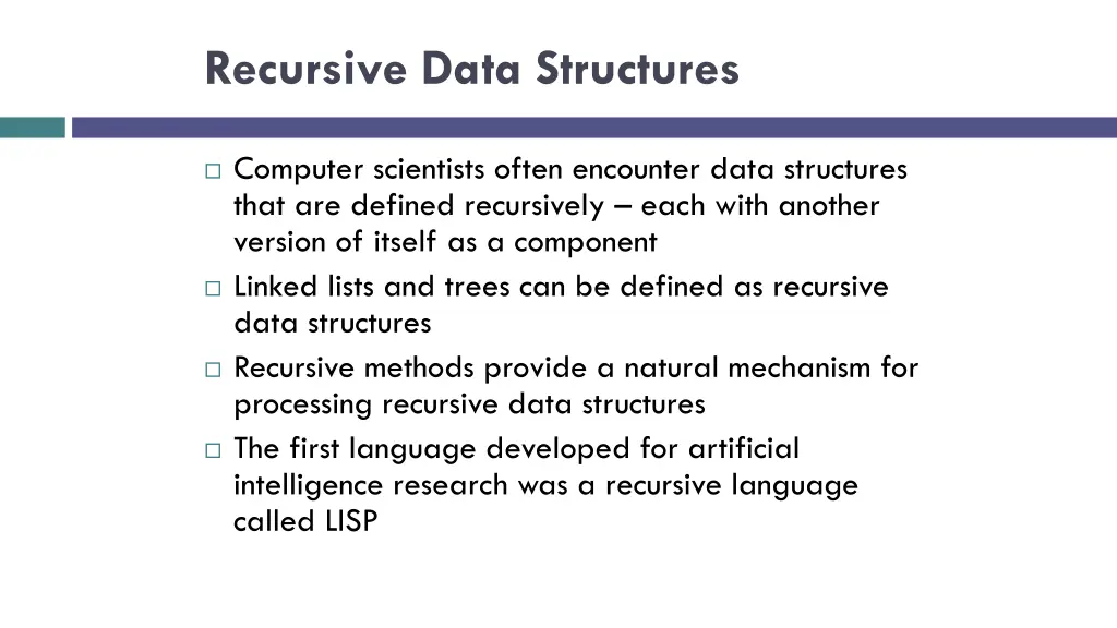 recursive data structures 1
