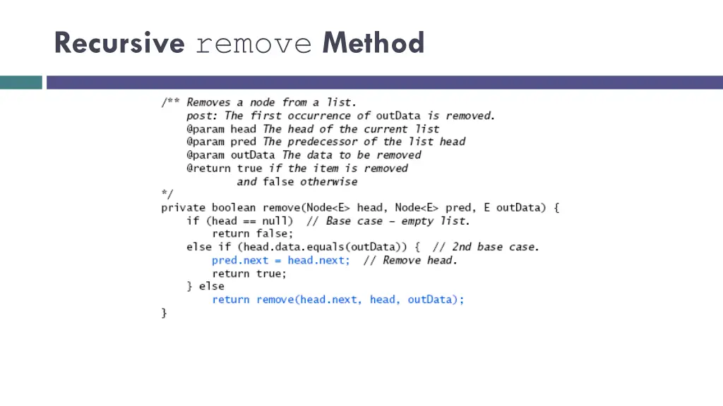 recursive remove method