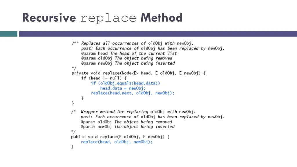 recursive replace method