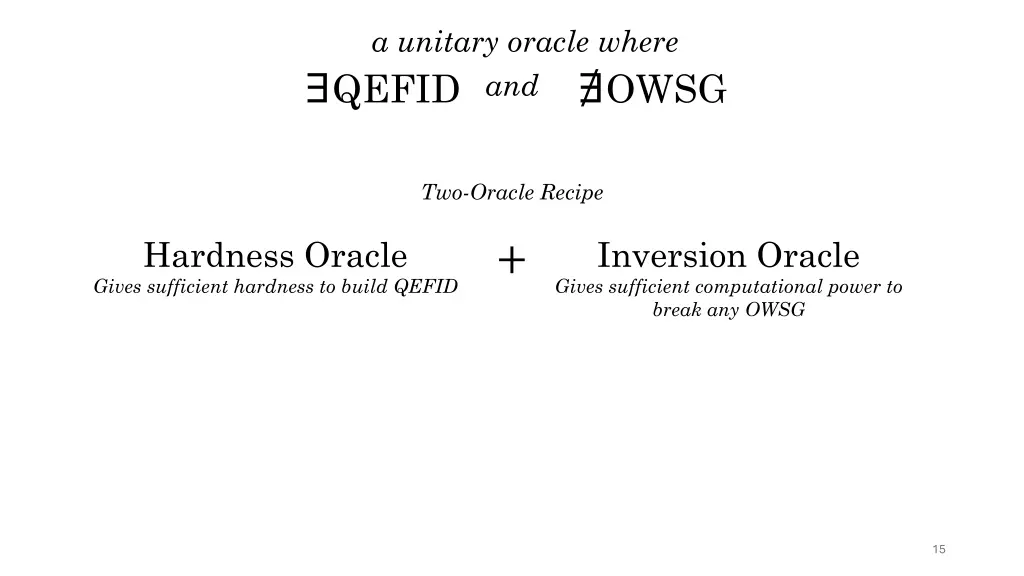 a unitary oracle where