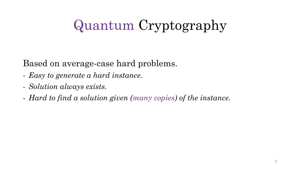 quantum cryptography