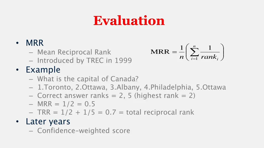 evaluation