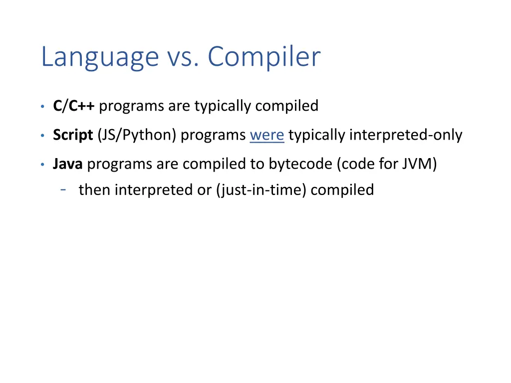 language vs compiler