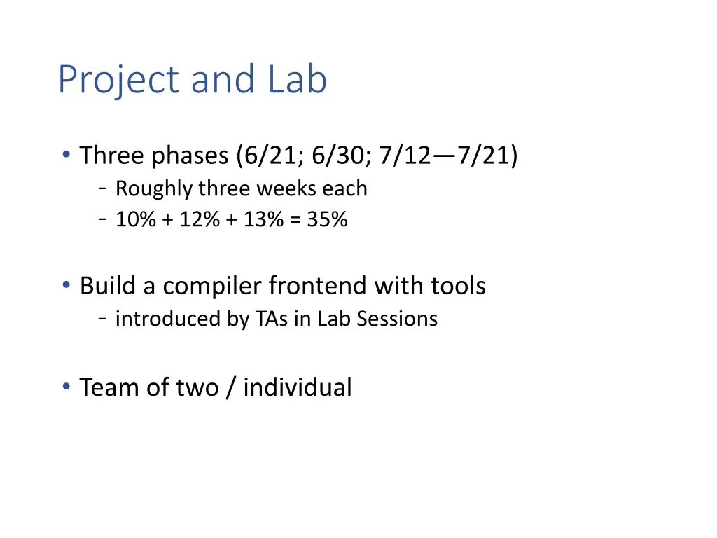 project and lab