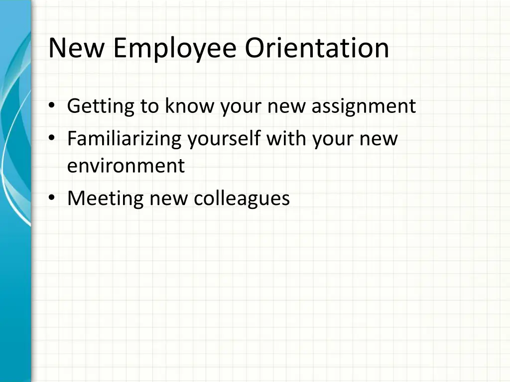 new employee orientation