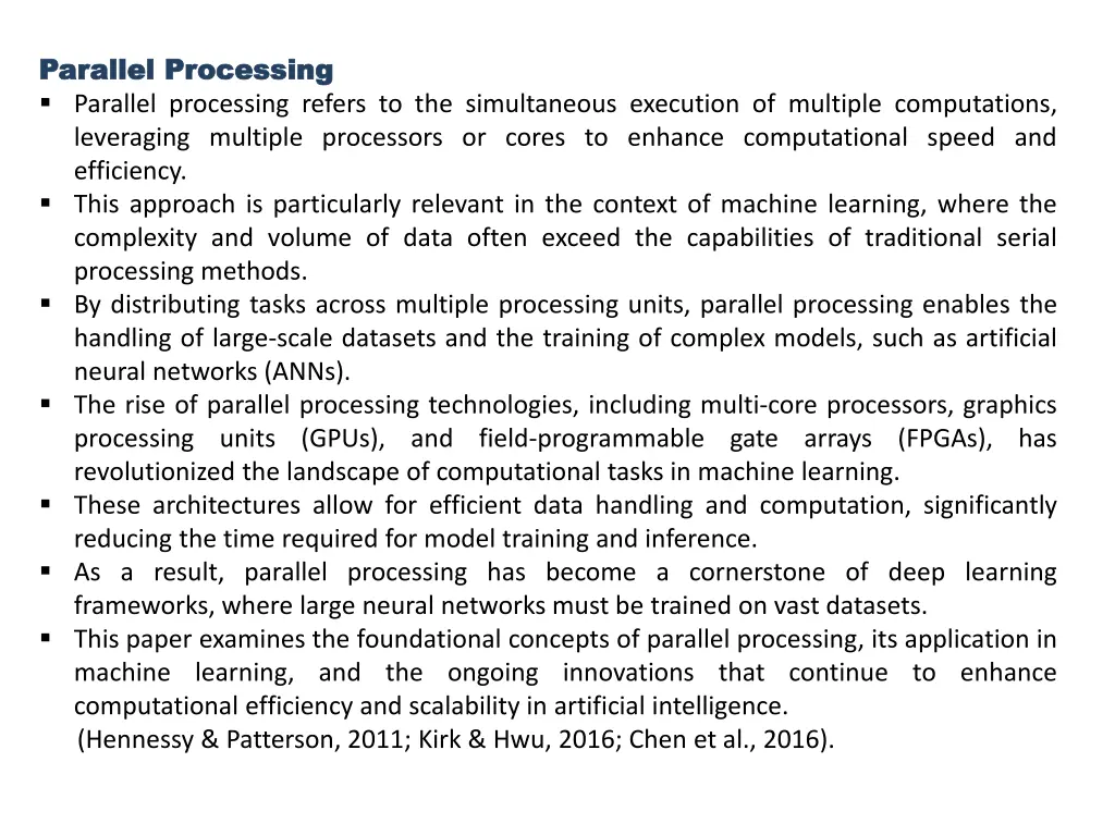 parallel parallel processing processing parallel
