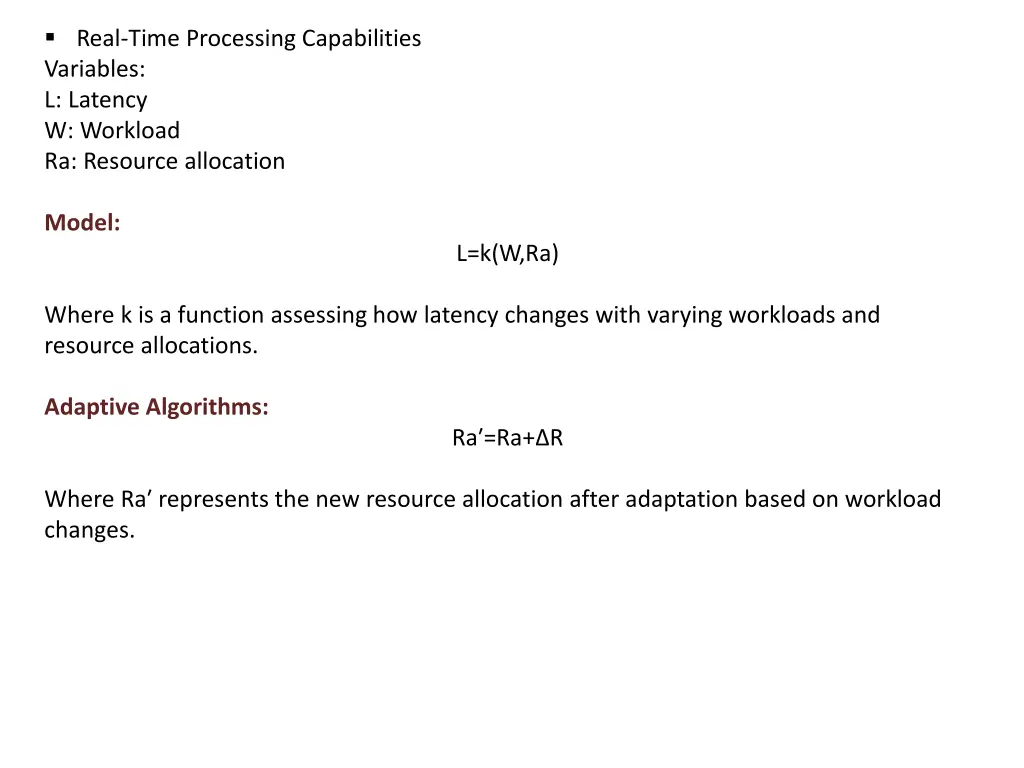 real time processing capabilities variables