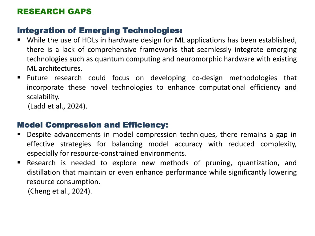 research gaps