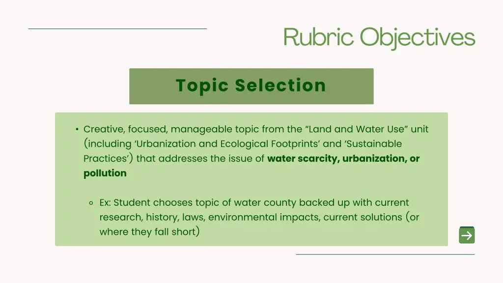 topic selection