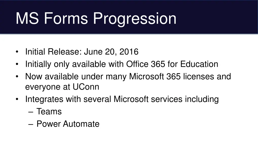 ms forms progression