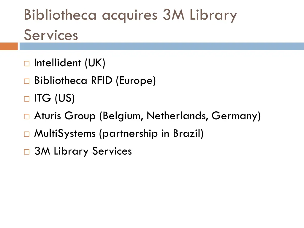 bibliotheca acquires 3m library services