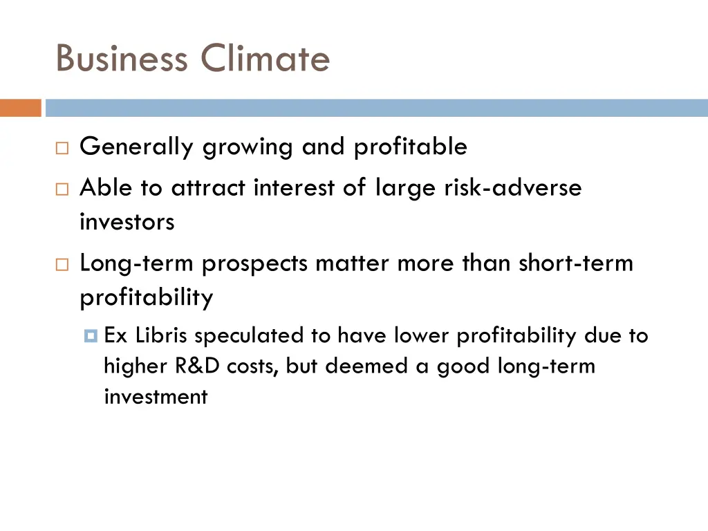 business climate