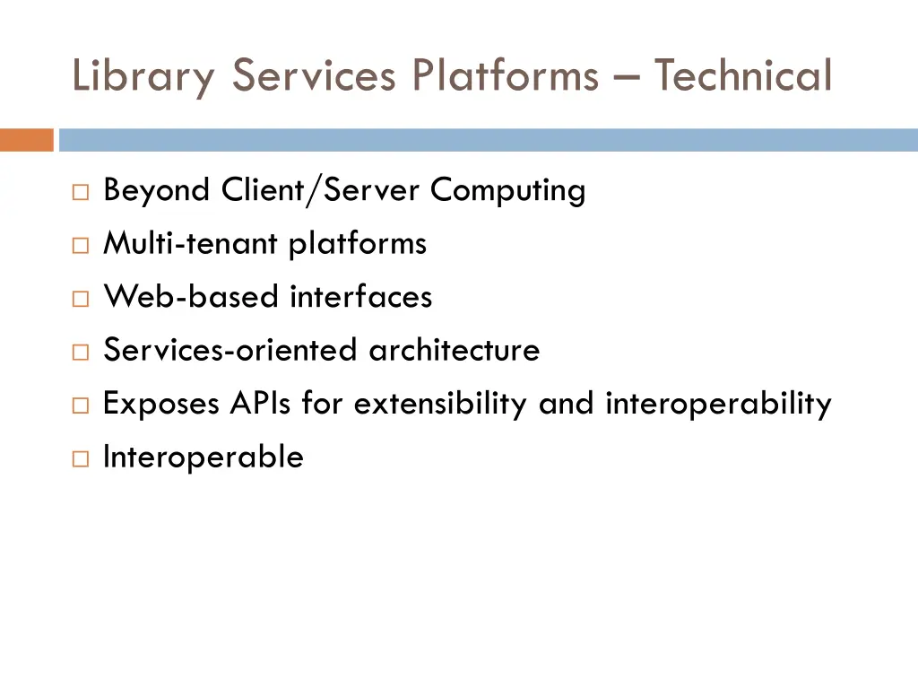 library services platforms technical