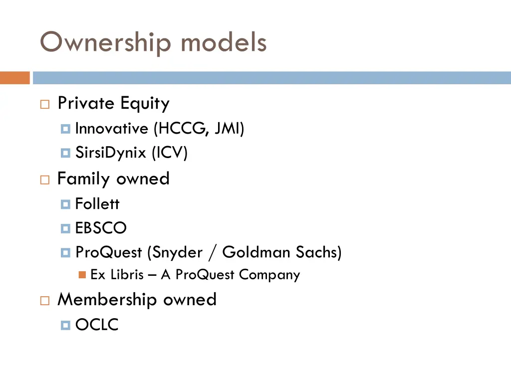 ownership models