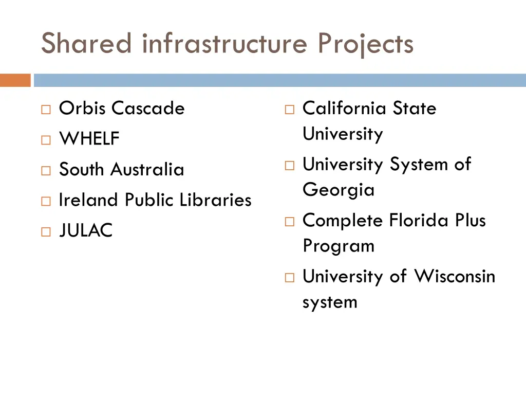 shared infrastructure projects