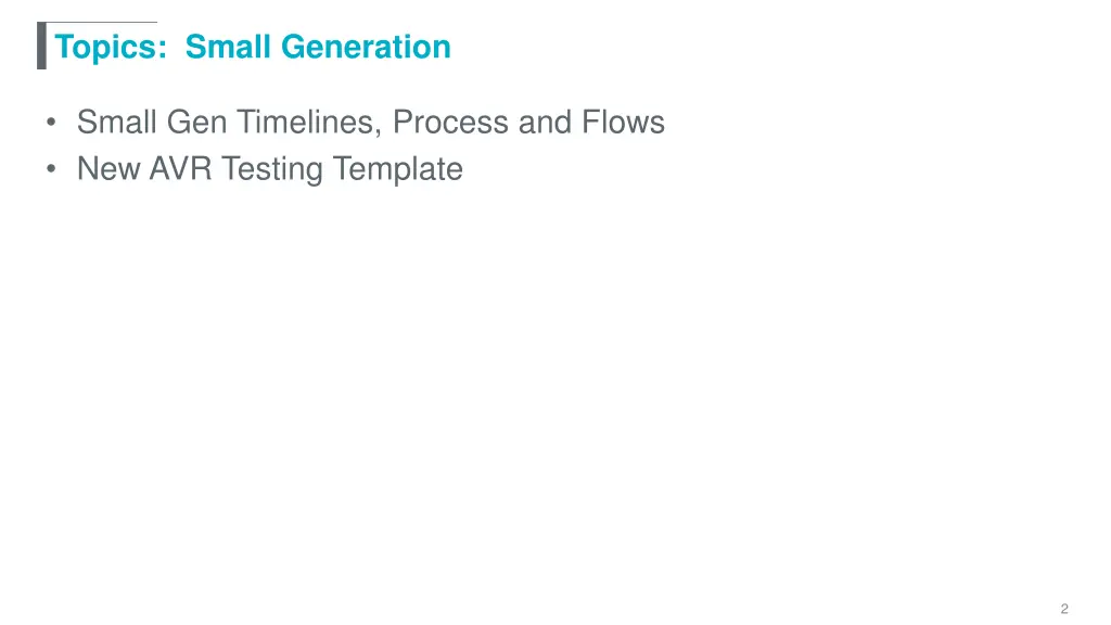 topics small generation