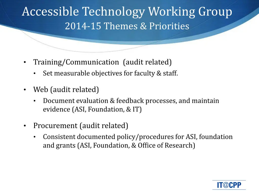 accessible technology working group 2014