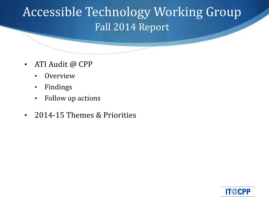accessible technology working group fall 2014