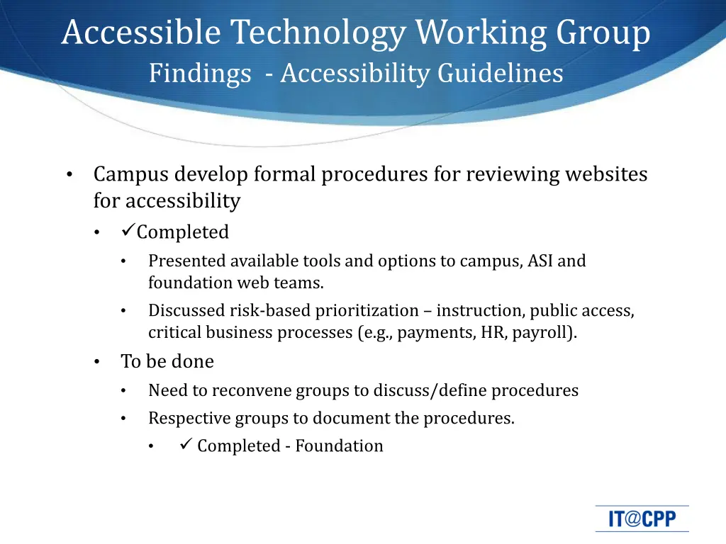 accessible technology working group findings 2