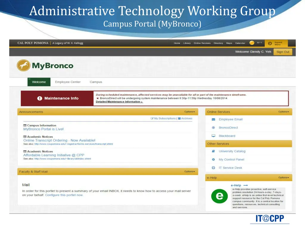 administrative technology working group campus 1